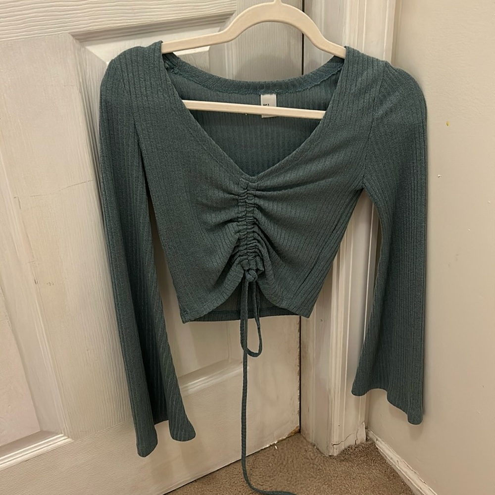 Blue/Green Cropped Sweater